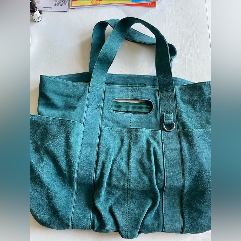 Free People Suede Bag  Caravan Tote in Pine